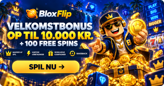BloxFlip Casino velkomstbonus med 10.000 kr. + 100 free spins